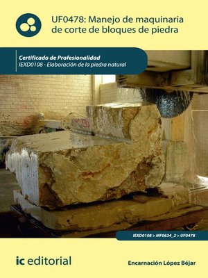 cover image of Manejo de maquinaria de corte de bloques de piedra. IEXD0108